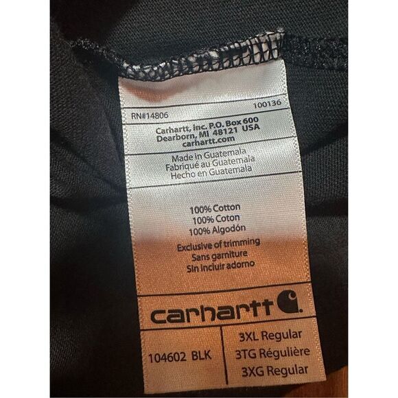 Carhartt black original fit tee 3XL NEW - Picture 5 of 5